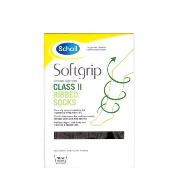 Scholl Ribbed Socks, Class II Medium Support