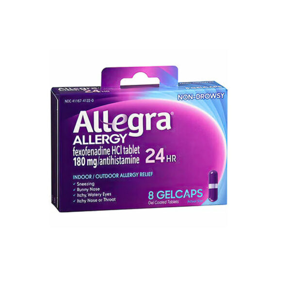 Allegra 24 Hrs 180Mg 8Gel caps