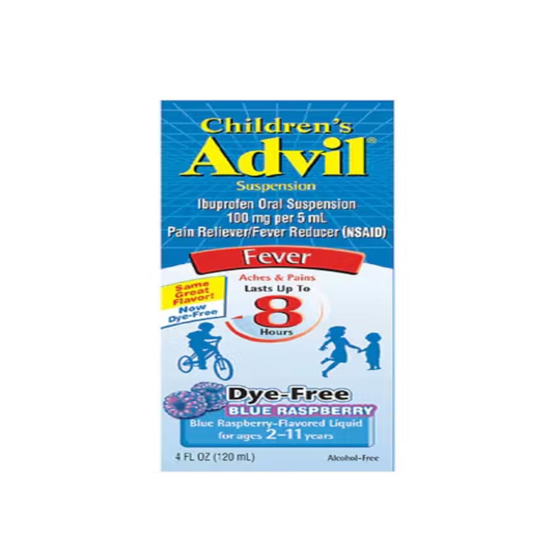 Children's Advil Fever Dye Free Blue Rasberry