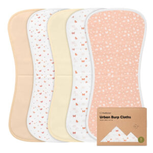 Organic Burp Cloths for Baby Boys and Girls - 5-Pack Super Absorbent Burping Cloth, Burp Clothes, Soft & Plush NewbornTowel, Milk Spit Up Rags, Burpy Cloth Bib for Unisex, Burping Rags(Butterflies)