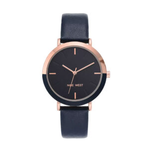 Nine West Rose Gold & Navy Round Watch