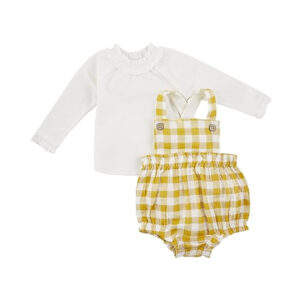 Mud Pie baby-girls Baby Girl Ruffle Check Bubble Set