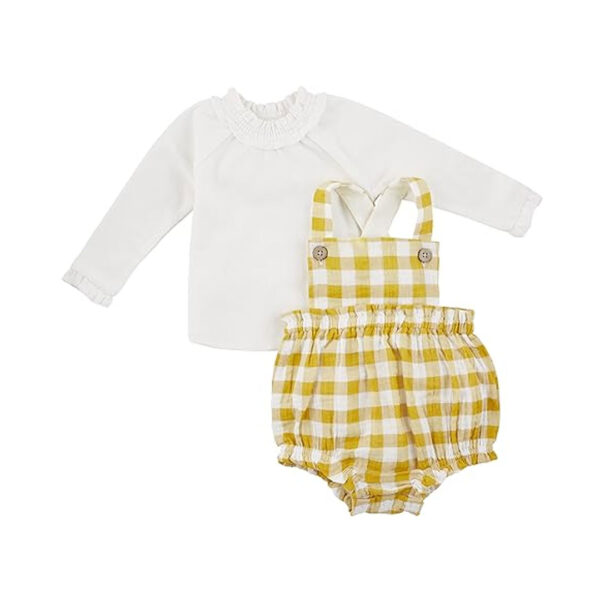 Mud Pie baby-girls Baby Girl Ruffle Check Bubble Set