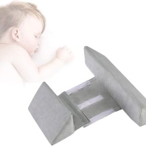 Baby Side Wedge Sleeper Pillow Wedge with Adjustable Velvet | Maternity Wedge Pillow for Side Sleeping | Support for Back, Legs, Belly, HIPS (GRAY001, WU)