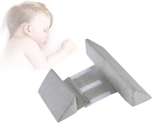 Baby Side Wedge Sleeper Pillow Wedge with Adjustable Velvet | Maternity Wedge Pillow for Side Sleeping | Support for Back, Legs, Belly, HIPS (GRAY001, WU)