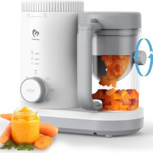 Baby Food Maker Bellababy Baby Food Processor, Puree Blender Steamer with Reversible Steam Basket, One Button Easy Operation & Large Opening for Easy Cleaning