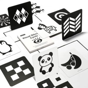 beiens High Contrast Baby Flashcards, Newborn Brain Development Toys, Visual Stimulation Learning Activity Cards, Black and White Baby Toy, 20 PCs 40 Pages 5.5'' x 5.5'' Educational Easter Infant Gift