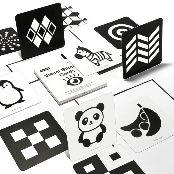 beiens High Contrast Baby Flashcards, Newborn Brain Development Toys, Visual Stimulation Learning Activity Cards, Black and White Baby Toy, 20 PCs 40 Pages 5.5'' x 5.5'' Educational Easter Infant Gift