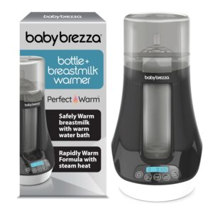 Baby Brezza Electric Baby Bottle Warmer, Breastmilk Warmer + Defroster - Only Brand with Different Temperatures for Breastmilk + Formula - Universal Fit for All Baby Bottle Sizes + Breastmilk Bags