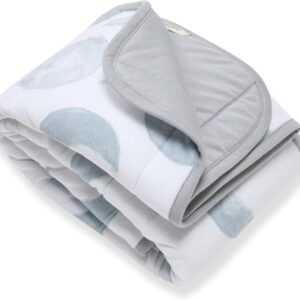 Burt's Bees Baby Newborn Essentials Reversible Quilt Blanket, 100% Organic Cotton Crib Blanket, 30 x 40 Inch