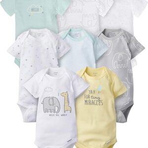 Gerber Baby 8-Pack Short Sleeve Onesie Bodysuits 12months