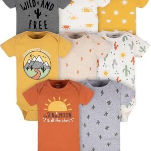 Gerber Baby 8-Pack Short Sleeve Onesie Bodysuits 6-9Months