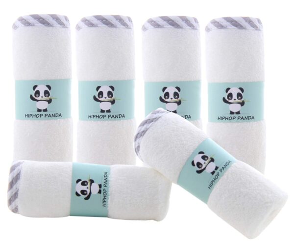 HIPHOP PANDA Baby Washcloths, Rayon Made from Bamboo - 2 Layer Ultra Soft Absorbent Newborn Bath Face Towel - Reusable Baby Wipes for Delicate Skin - Gray Stripe, 6 Pack Roll over image to zoom in HIPHOP PANDA Baby Washcloths, Rayon Made from Bamboo - 2 Layer Ultra Soft Absorbent Newborn Bath Face Towel - Reusable Baby Wipes for Delicate Skin - Gray Stripe, 6 Pack