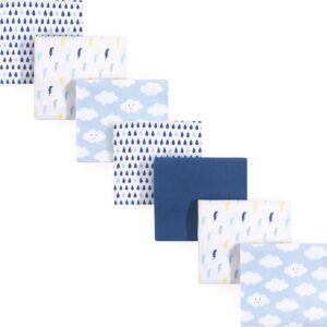 Luvable Friends Unisex Baby Cotton Flannel Receiving Blankets, Boy Clouds 7-Pack, One Size