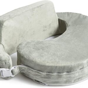 My Brest Friend Super Deluxe Nursing Pillow - Enhanced Comfort & Ergonomic Breastfeeding Pillow for Ultimate Support For Mom & Baby - Adjustable and with Handy Side Pocket, Platinum
