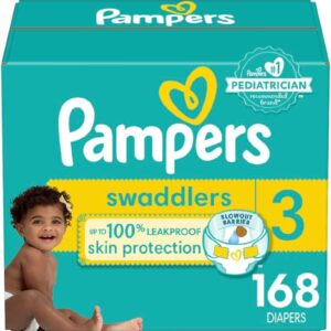 Pampers Baby Diapers - Swaddlers - Size 3, 168 Count, Ultra Absorbent Disposable Infant Diaper