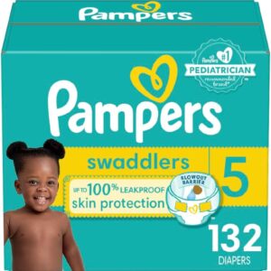 Pampers Baby Diapers - Swaddlers - Size 5, 132 Count, Ultra Absorbent Disposable Infant Diaper